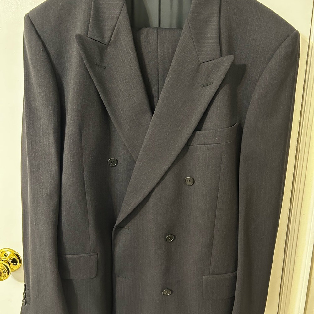 VALENTINO Classic Gray Double-Breasted Men's Blazer